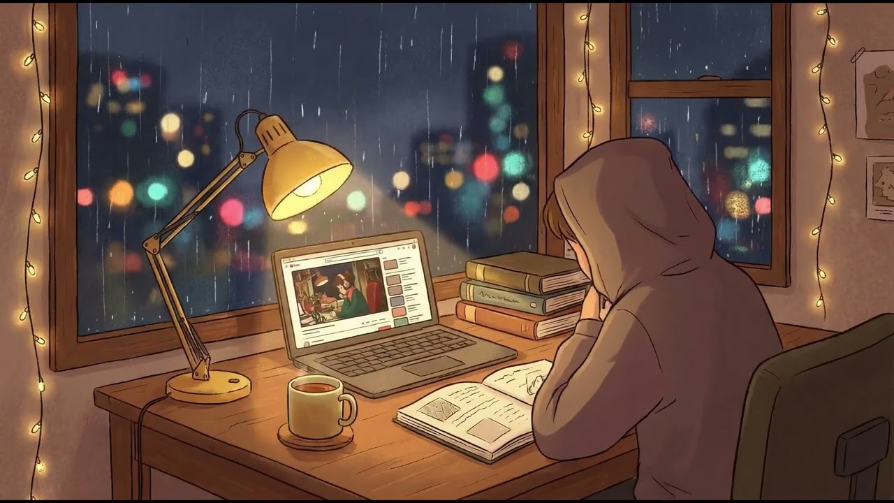 1 Hour Cozy Lo-Fi Study Music with Rain 🌧️