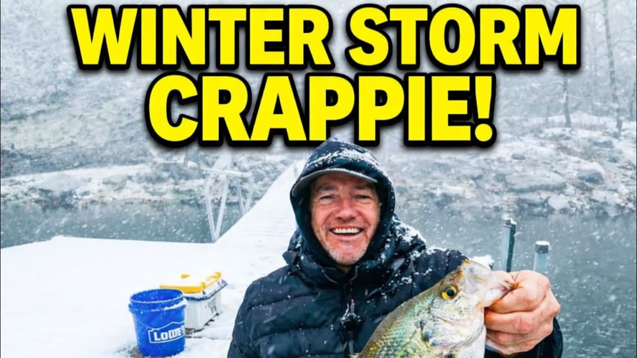 (Crappie Fishing) in a Winter Storm