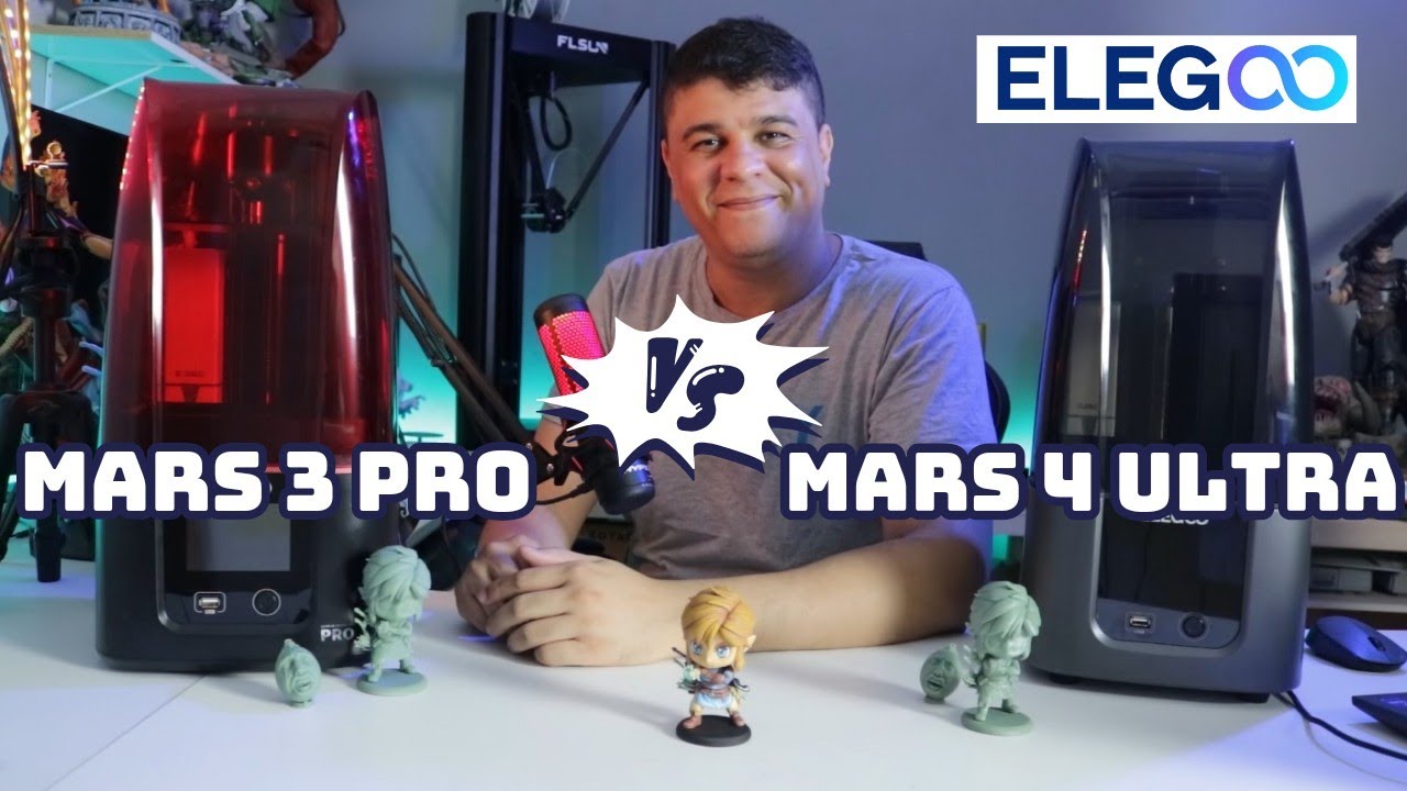 Comparação da  Mars 4 Ultra e  Mars 3 Pro - Impressoras 3D  da Elegoo.