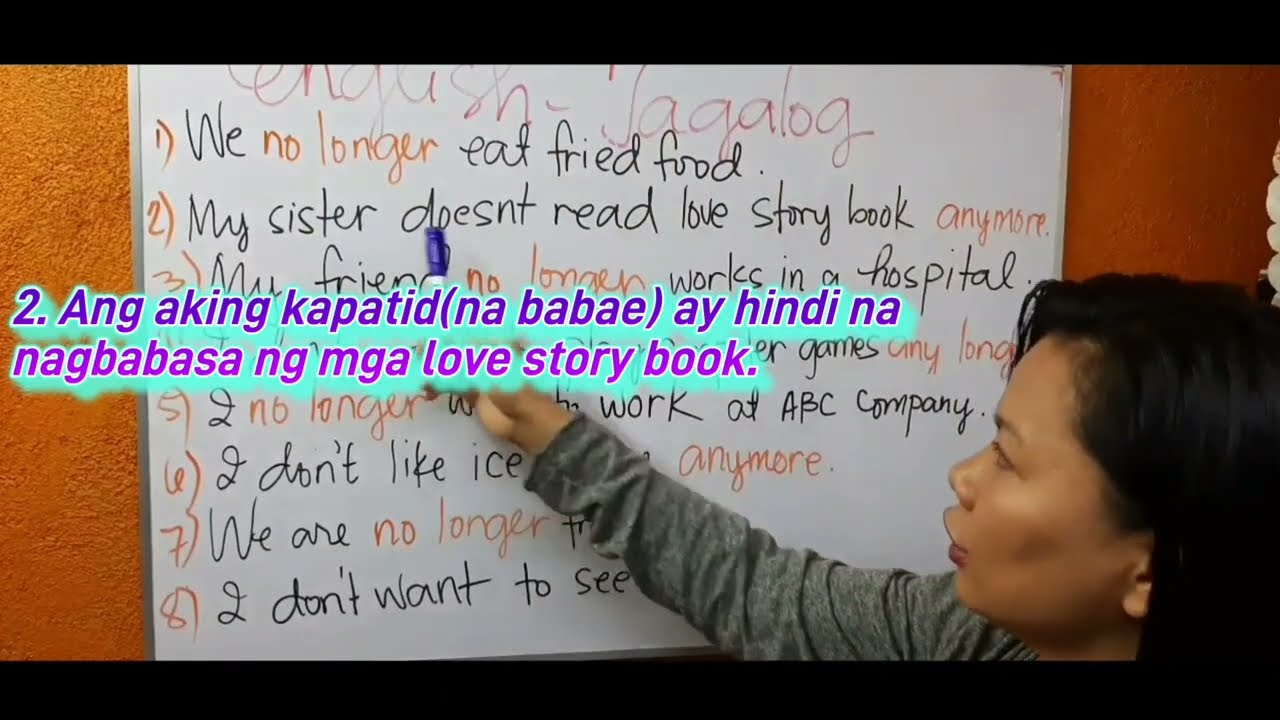 English-Tagalog Translation Using Anymore, Any Longer, and No Longer