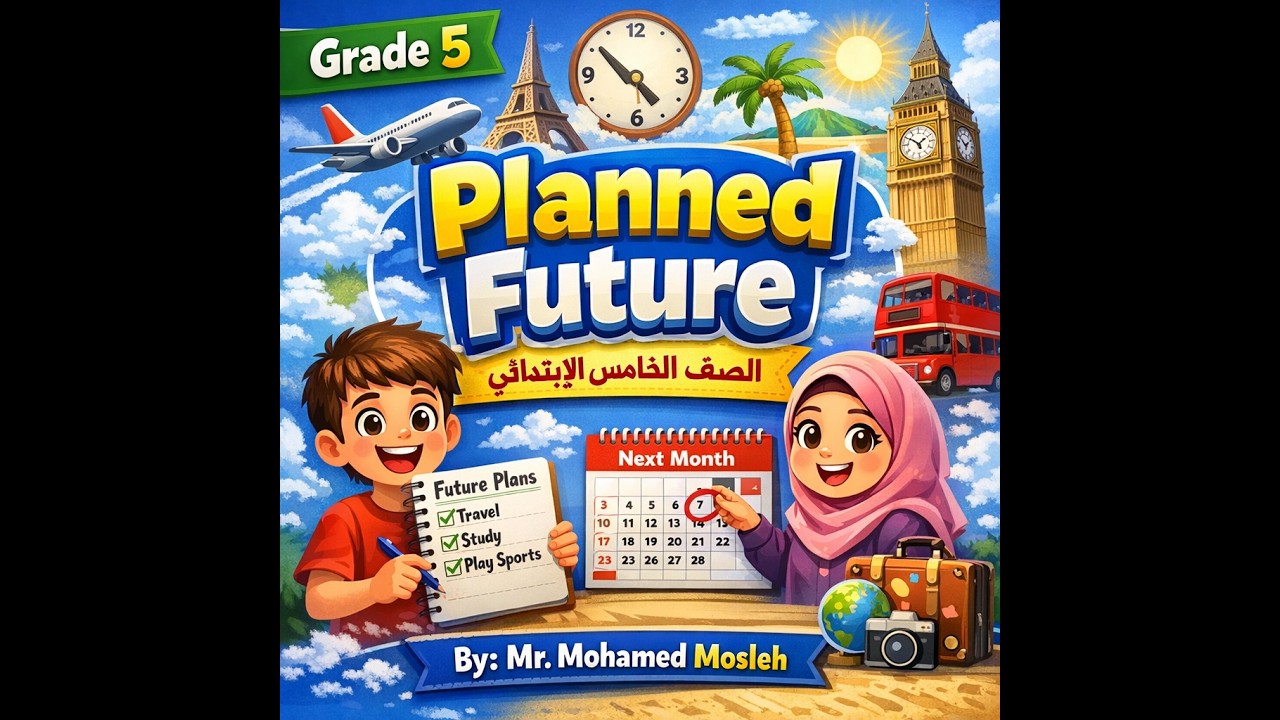 الترم الثاني - الصف الخامس الإبتدائي - شرح درسThe Planned Futureزمن المستقبل المخطط له