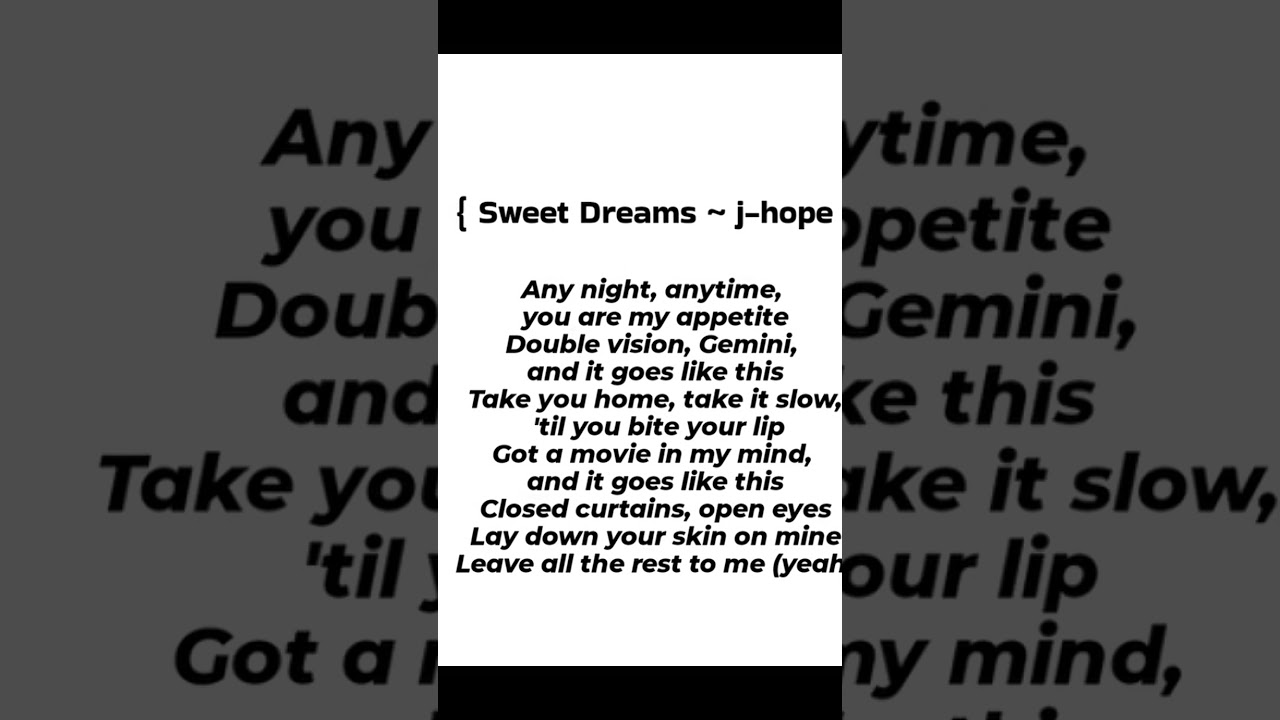 Sweet dreams 