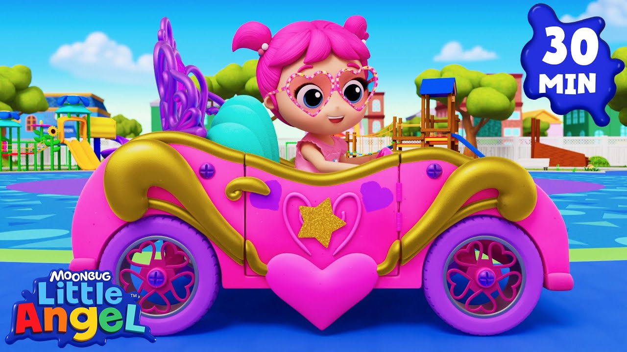 👑 My Pretty Pink Car! 💖 | Little Angel | Kids Karaoke Songs
