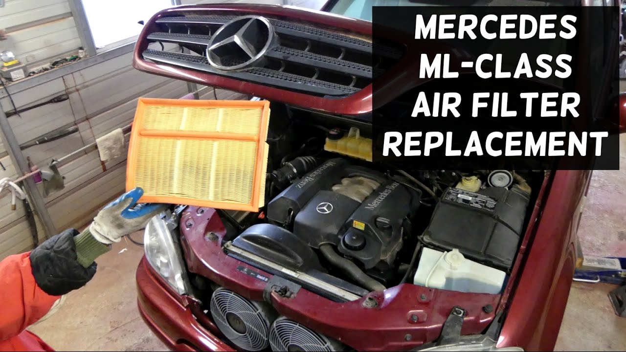 MERCEDES W163 ENGINE AIR FILTER REPLACEMENT REMOVAL ML320 ML430 ML350 ML500