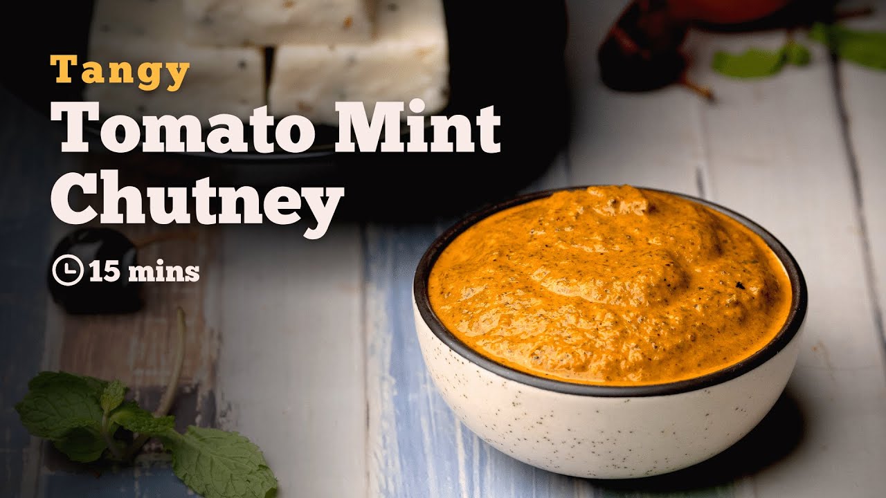 Tomato Mint Chutney | Chutney Recipe | Quick Chutney recipe | Breakfast recipe | Cookd