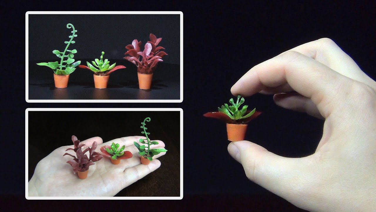 DIY Potted Plants for Dioramas in 5 minutes | Miniature Flower Pot | How to make Potted Plants
