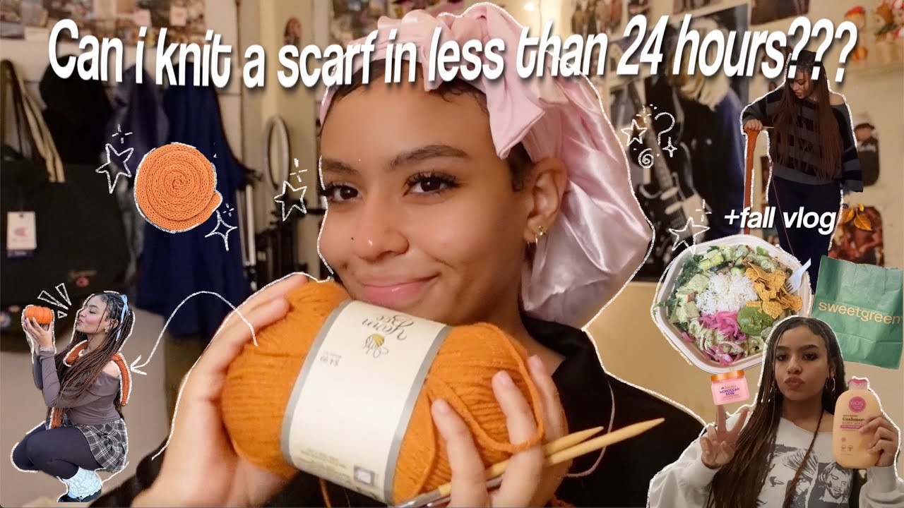 Я связала шарф меньше чем за 24 часа | осенний видеоблог 🧶