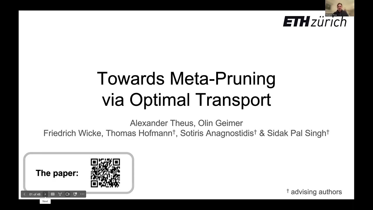 [EfficientML] Alexander Theus and Olin Geimer: Towards Meta-Pruning via Optimal Transport