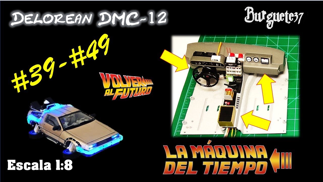 Delorean Volver al Futuro #39-#49 - Interiores, alfombra, tablero, consola!!! - escala 1:8