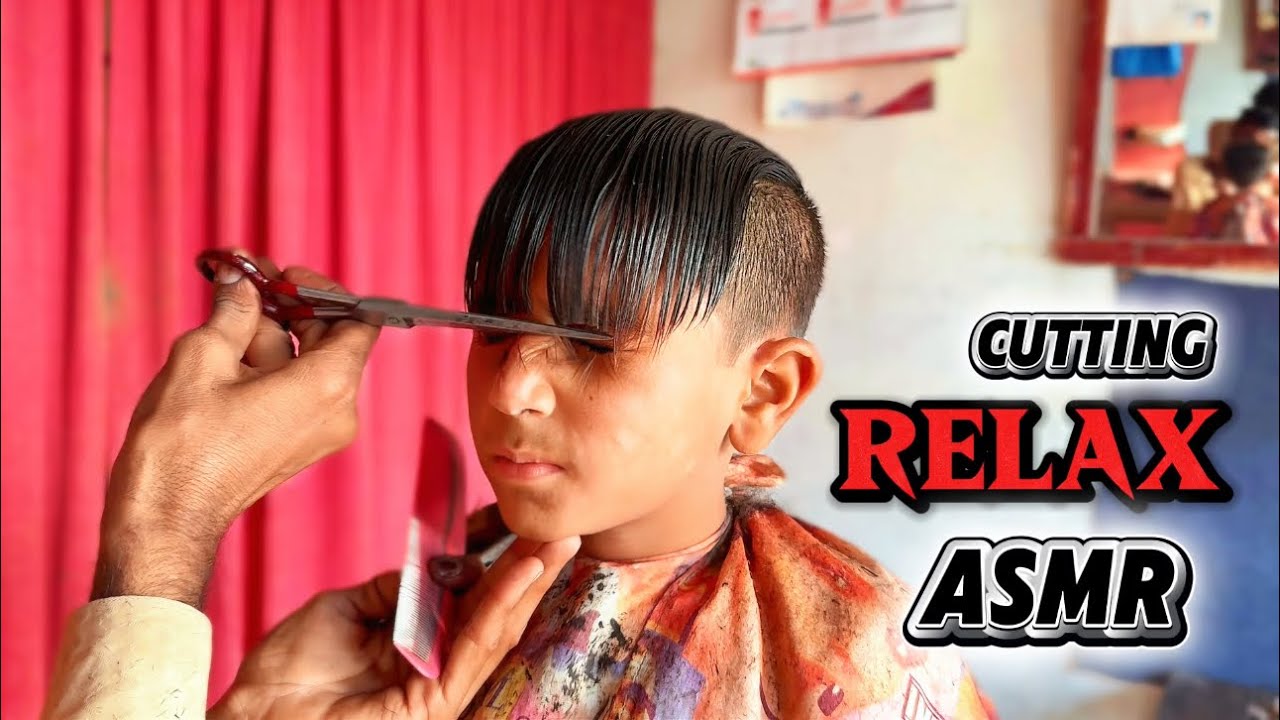 ASMR Hair Cutting & Head Scratching (Relaxing Scalp Massage) 