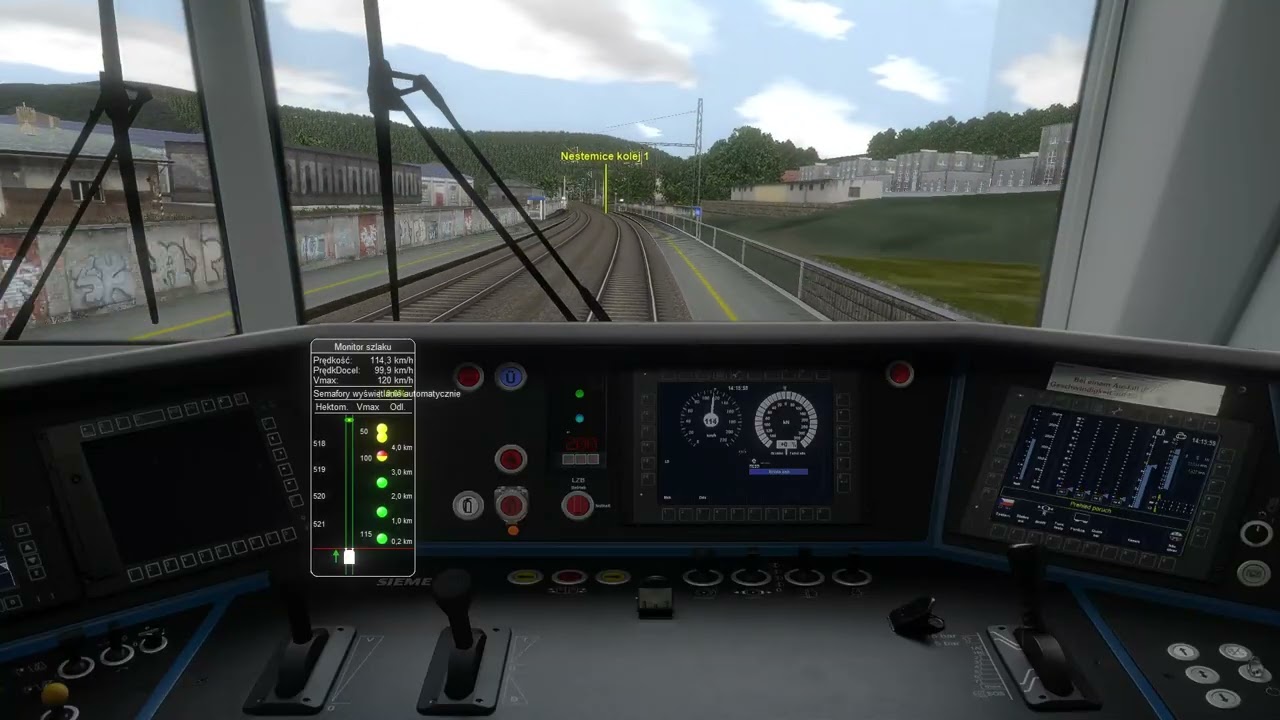 Open Rails CZ/SK EC Berliner Decin-Praha test CD 193 Vectron Cruise Control / Mirel