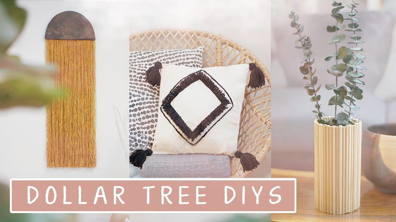 DIY Dollar Tree Room Decor | diy wall decor, diy vase, diy pillow