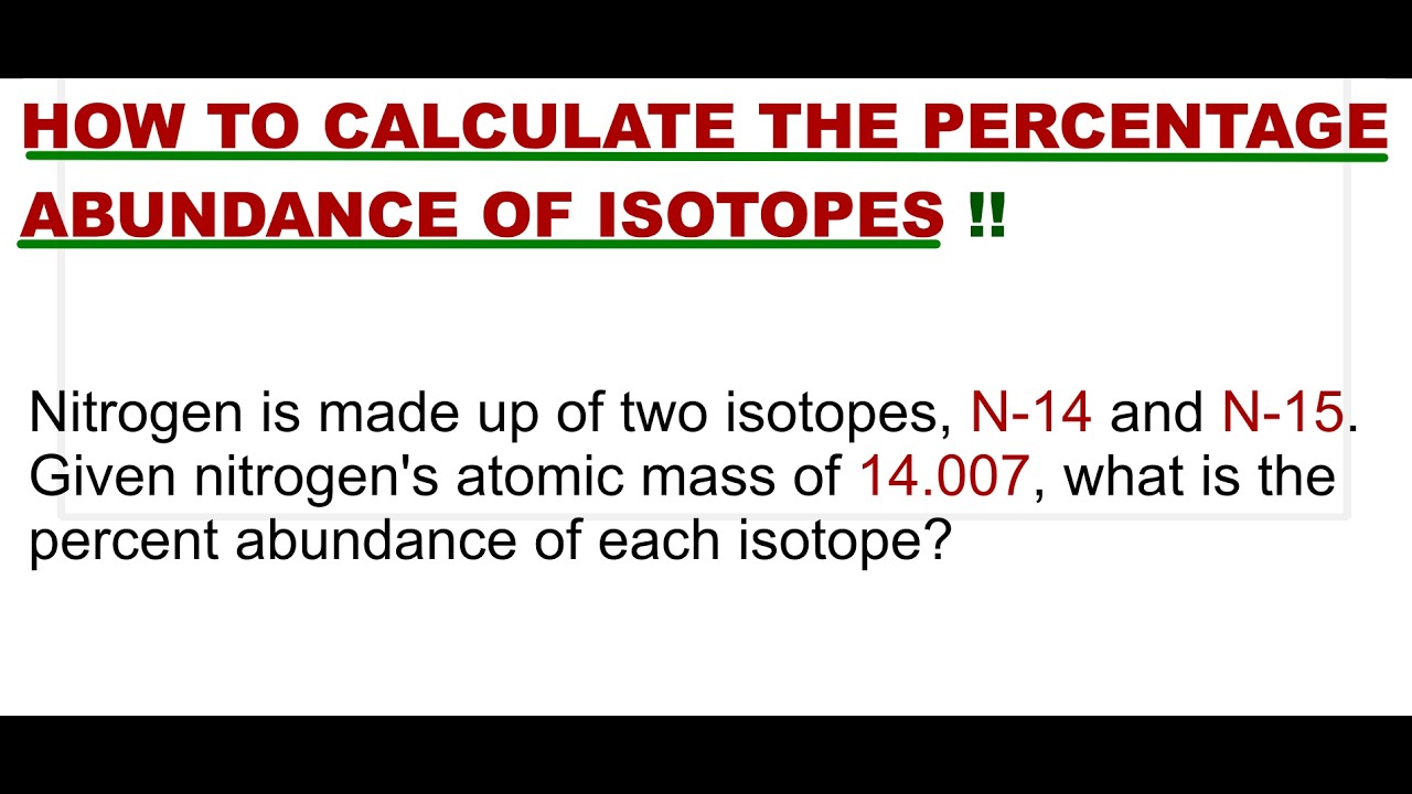 How to Calculate Percent Abundance of Isotopes