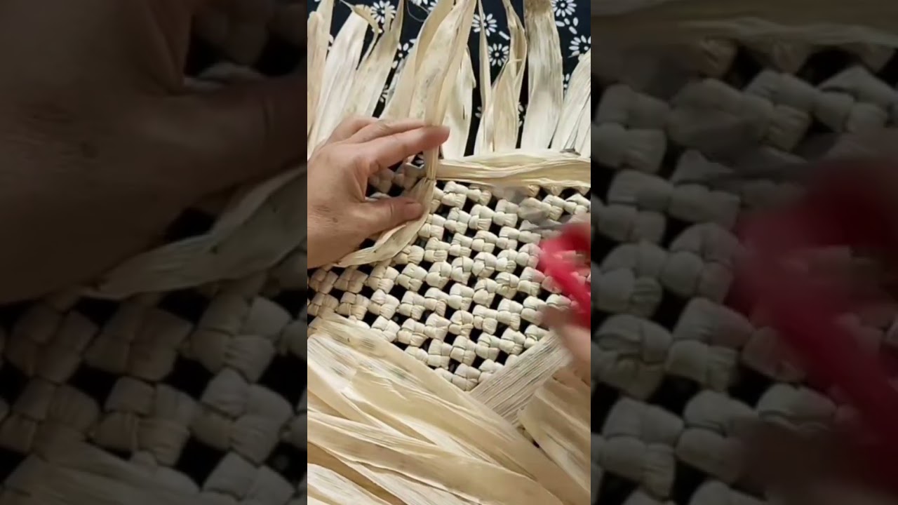 utilizing dried corn husks to make woven products that have a selling value, such as shopping bags
