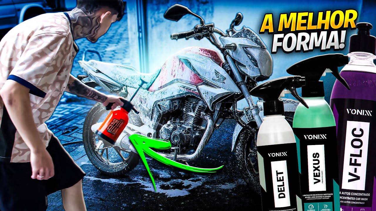 COMO FAZER UMA LAVAGEM DETALHADA NA MOTO COM PRODUTOS VONIXX 🧼 | PASSO A PASSO E PRODUTOS!