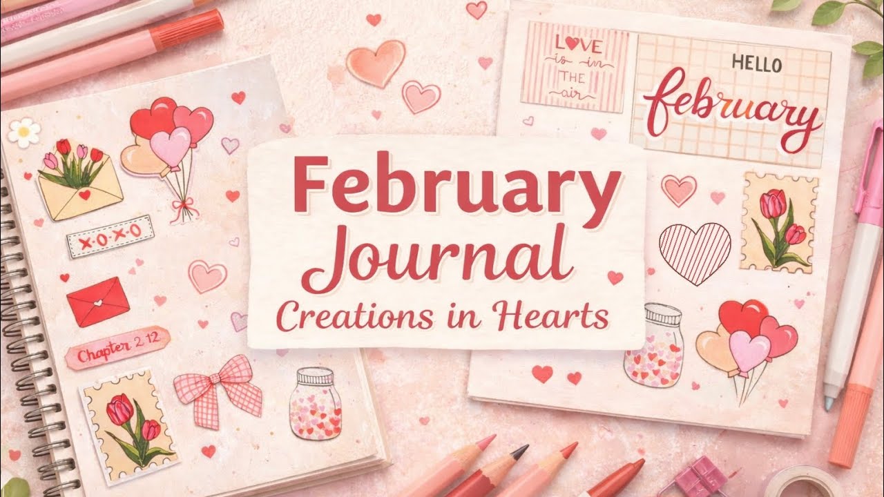 February Journal Setup ❤️| Valentine Theme Bullet Journal | #journal #aesthetic #journalwithme 