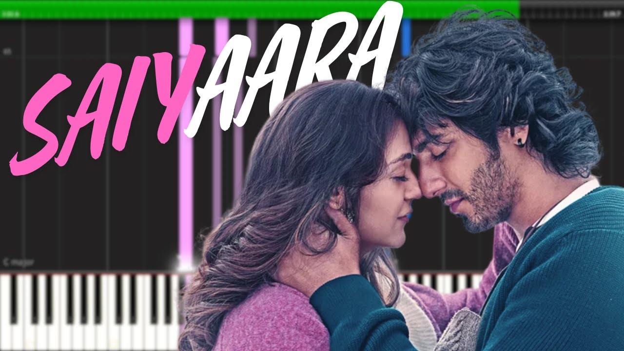 Saiyaara title track | Easy piano tutorial (free midi)
