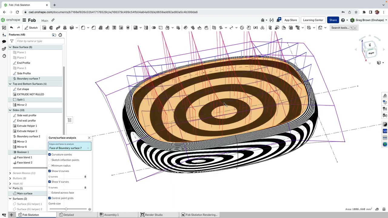 Concept modeling and using surfaces for associative downstream detailed design