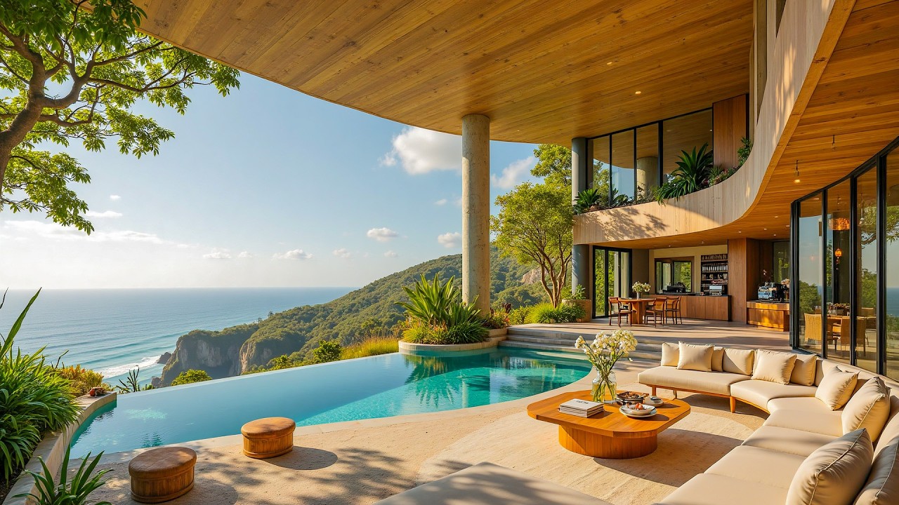 Tropical Paradise Sounds from Hawaii Beach Luxury Villa ☀️ Smooth Morning Jazz