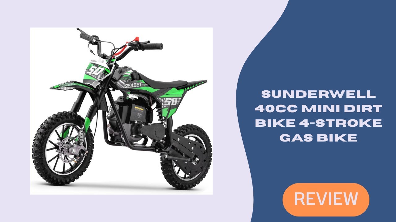 Мини-мотоцикл SUNDERWELL 40cc с 4-тактным бензиновым двигателем, передней вилкой и дисковыми торм...