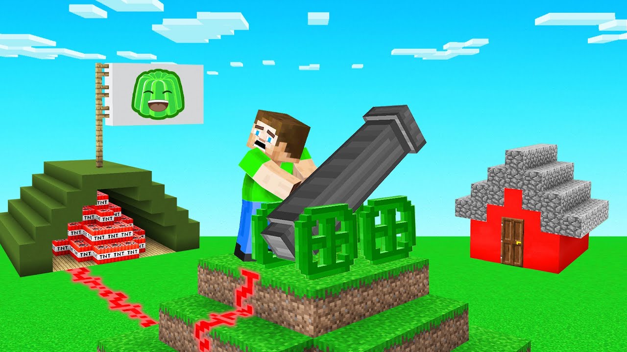 I TROLLED JELLY With His OWN TNT CANNON! (Minecraft)