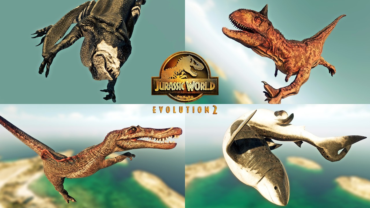 EVERY CARNIVORE DINOSAUR, PISCIVORE AND OMNIVORE GETS RAGDOLLED ACROSS OCEAN IN JWE2