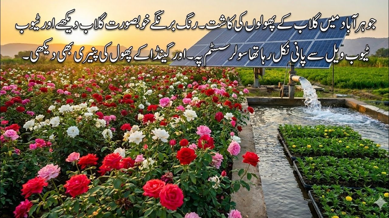 Beautiful Rose Farming in Jauharabad|Solar Powered Tube Well & Marigold Nursery|Explore With Humayun