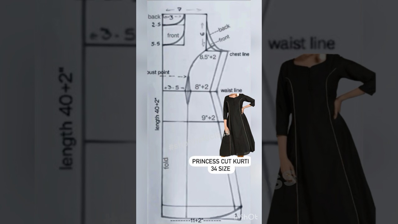 Princess Cut Kurti Cutting  || #shobhakiclass #princesscutkurticuttingandstitching