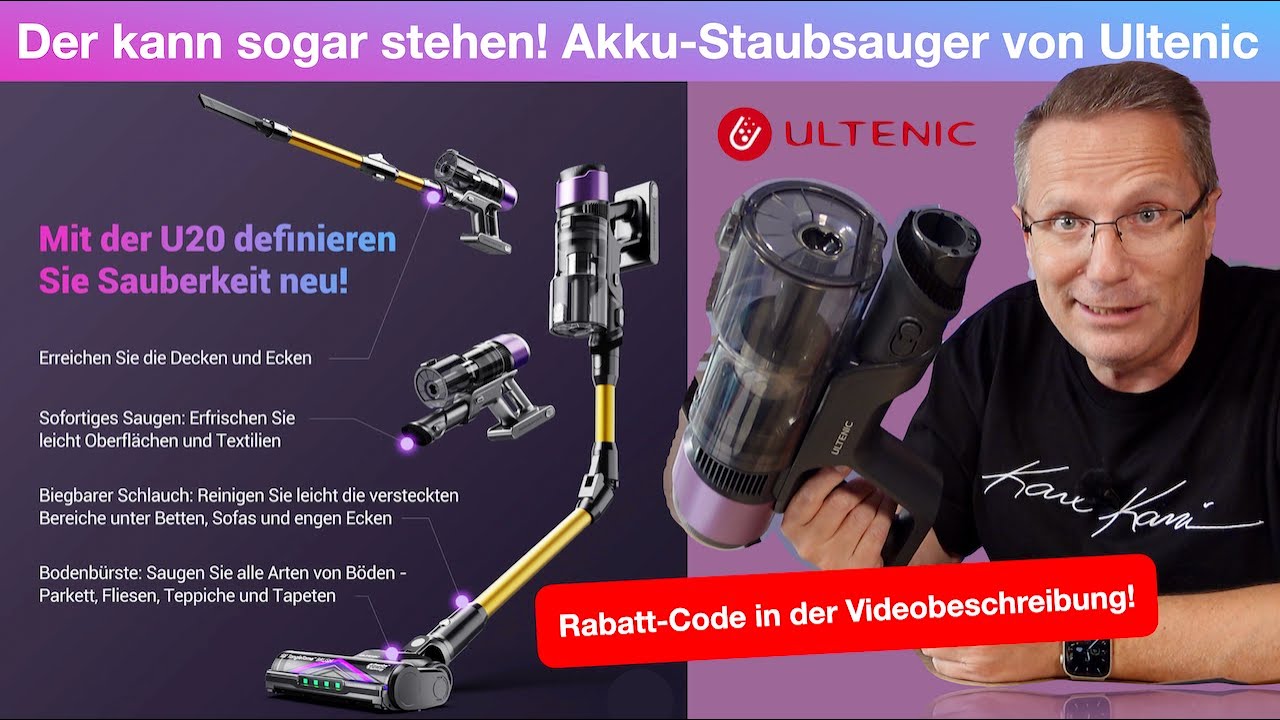 Der kann sogar stehen. Der U20 Akkustaubsauger von Ultenic