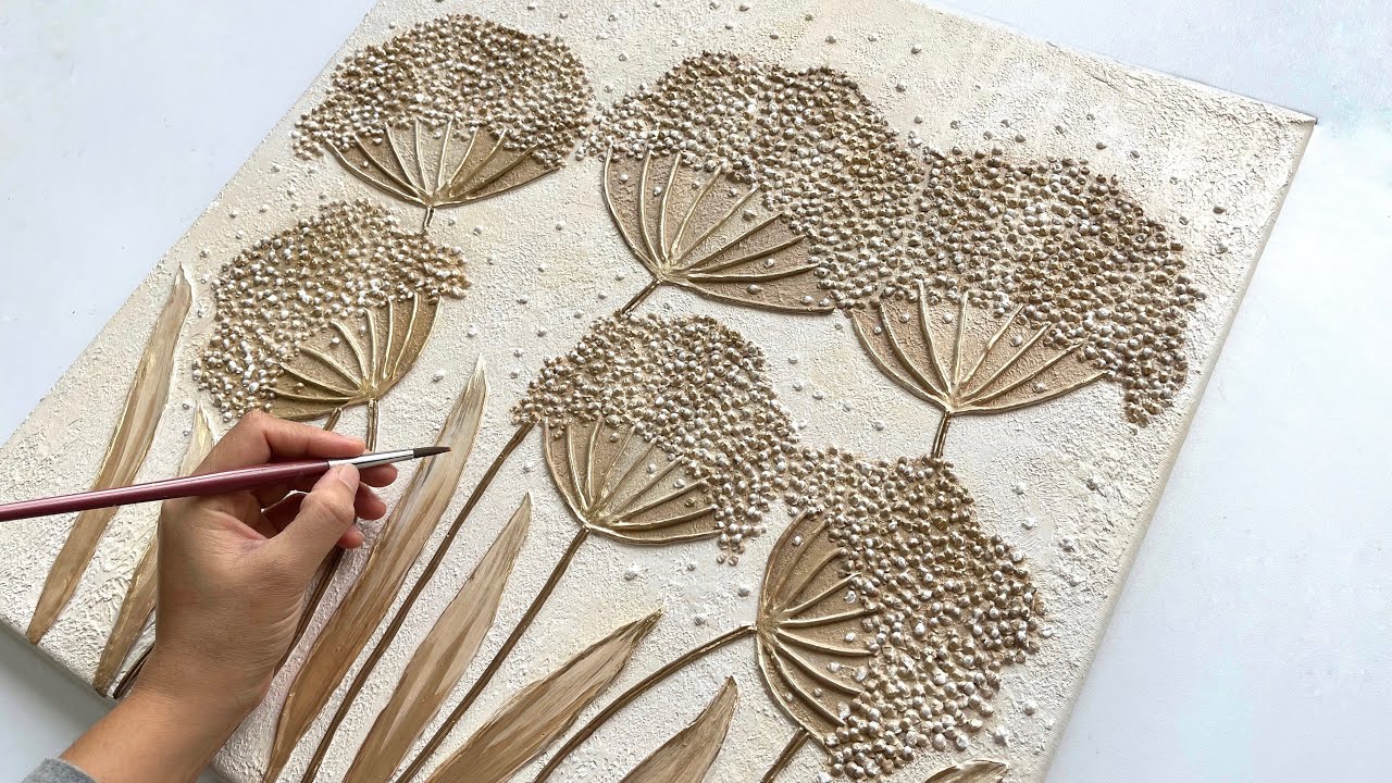 Creative 3D Textured Dandelion Painting | Elegant Textured Artwork By Vanoushe Art