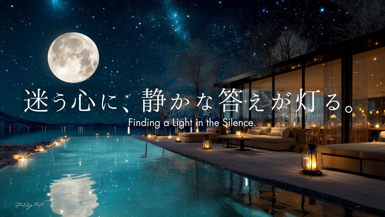 【4K/途中広告なし】焦る心を落ち着かせ、不安や迷いが星空に溶けていく｜癒しのピアノBGM｜睡眠・読書・作業・勉強用BGM