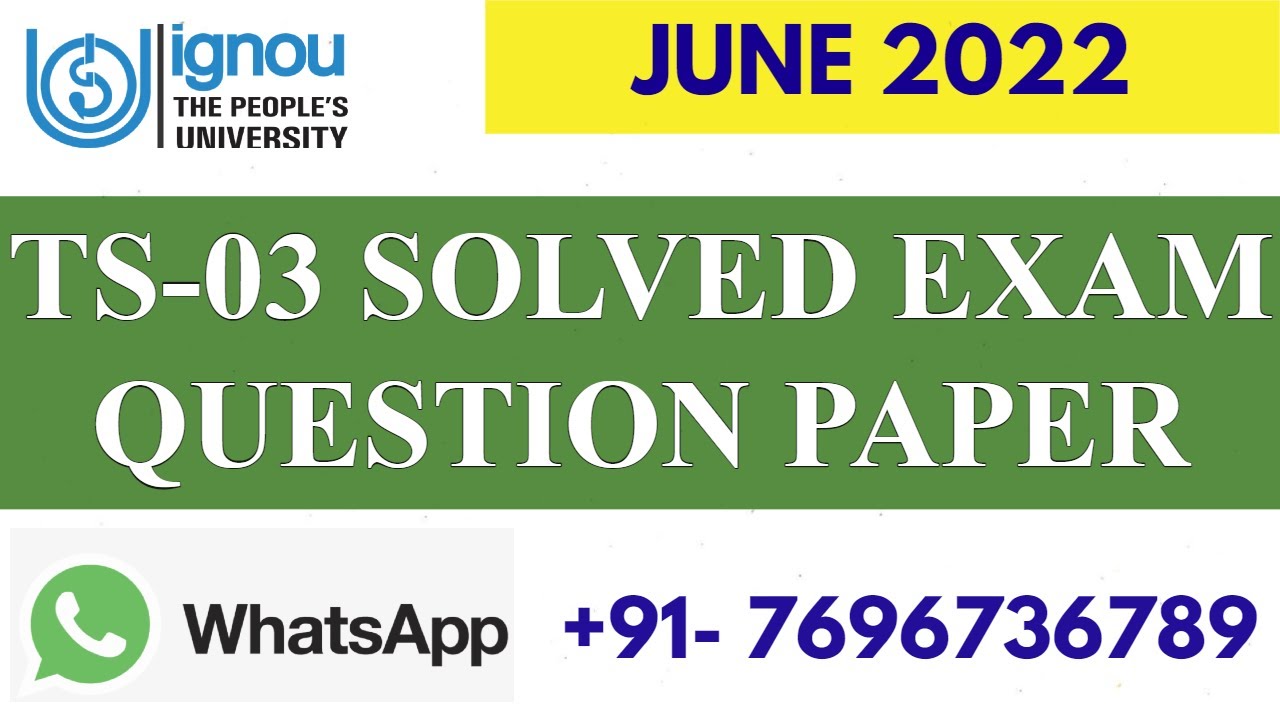 TS-03 Previous Year (JUNE 2022) Solved Exam Paper II Fully Solved