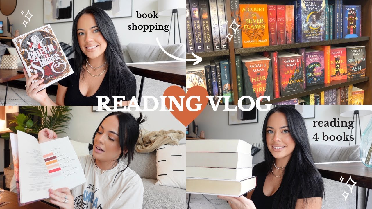 reading 4 books, book shopping, & a new favorite fantasy romance 📖✨ reading vlog