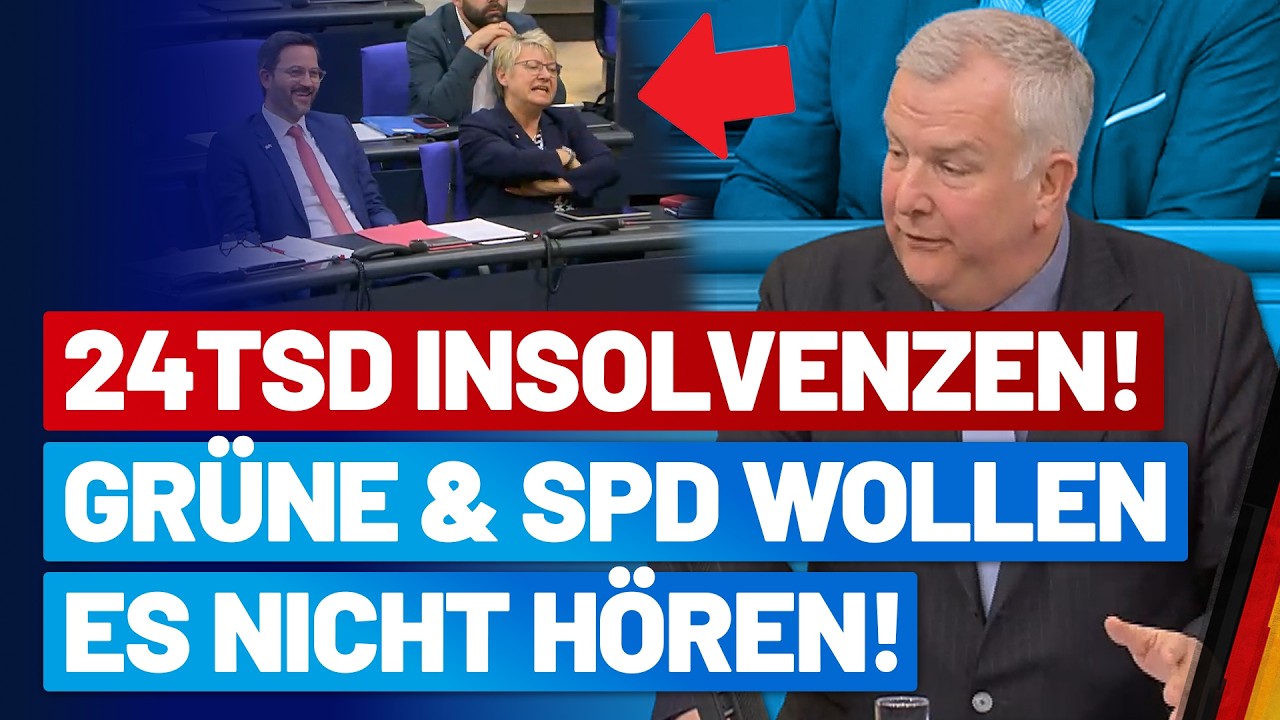 Hauke Finger weist auf Rekordzahlen bei Firmenpleiten hin – SPD und Grüne maulen dazwischen!