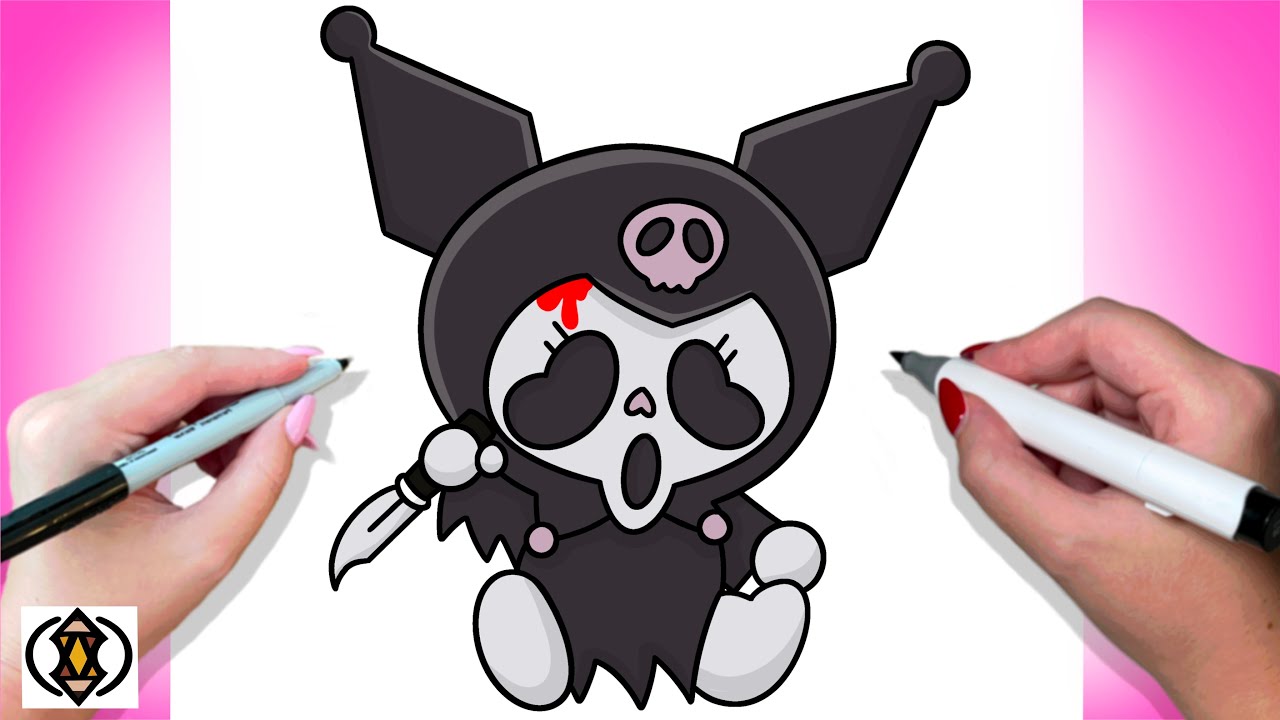 How To Draw Kuromi As Scream | Sanrio | Halloween Drawing Tutorial