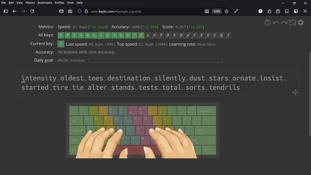 Daily type (Keybr) Day #36