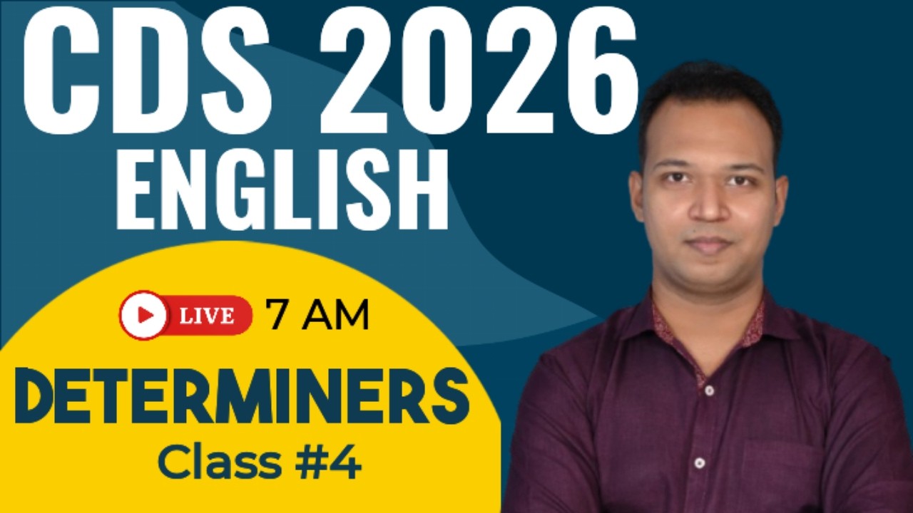 Determiners for CDS 2026 | Class-4| Determiners rules for CDS 2026 | cds enlglish clasess  #cds