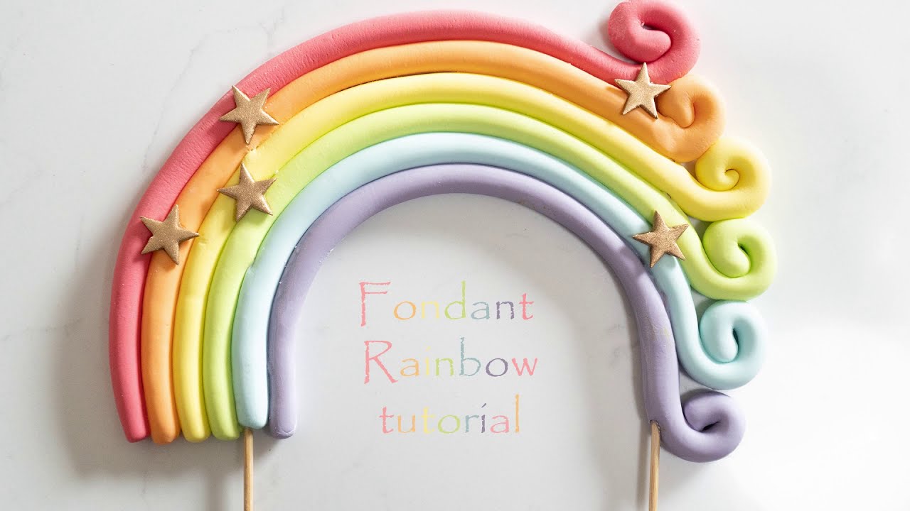 Fondant Rainbow cake topper