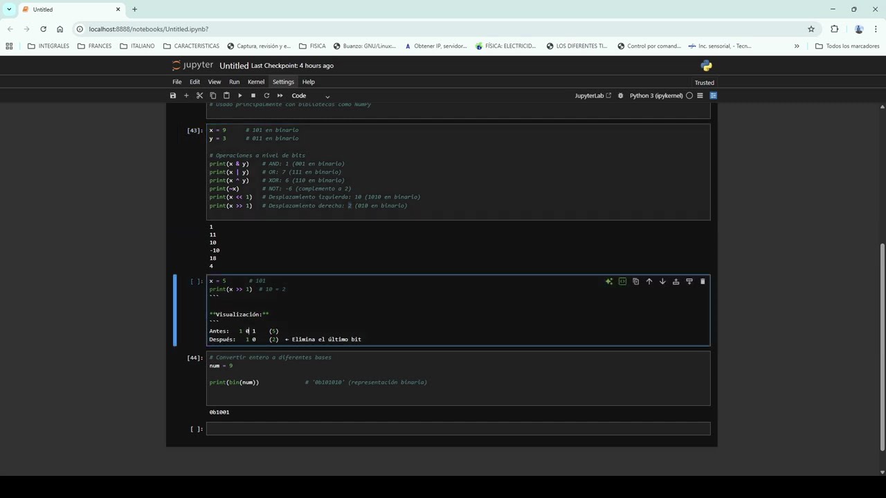 OPERACIONES CON ENTEROS (INT) PYTHON