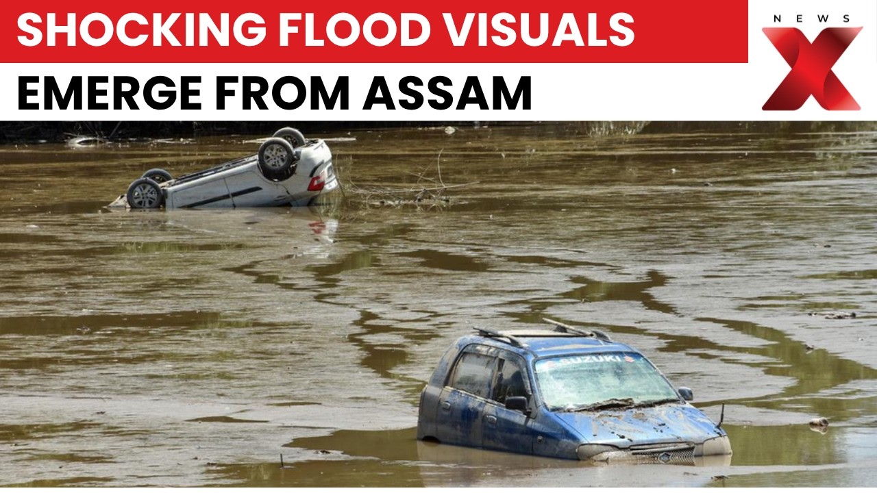 Assam Floods: Shocking Visuals Show Vehicles Completely Submerged Under Water | NewsX
