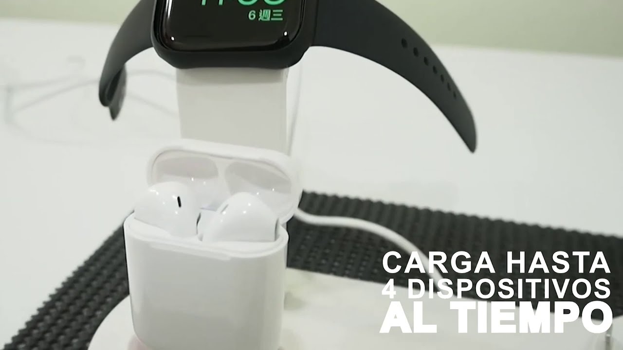 Soporte de carga para Apple Watch, iPhone, Airpods, cargador inal&aacute;mbrico para todos los tel&eacute;fonos