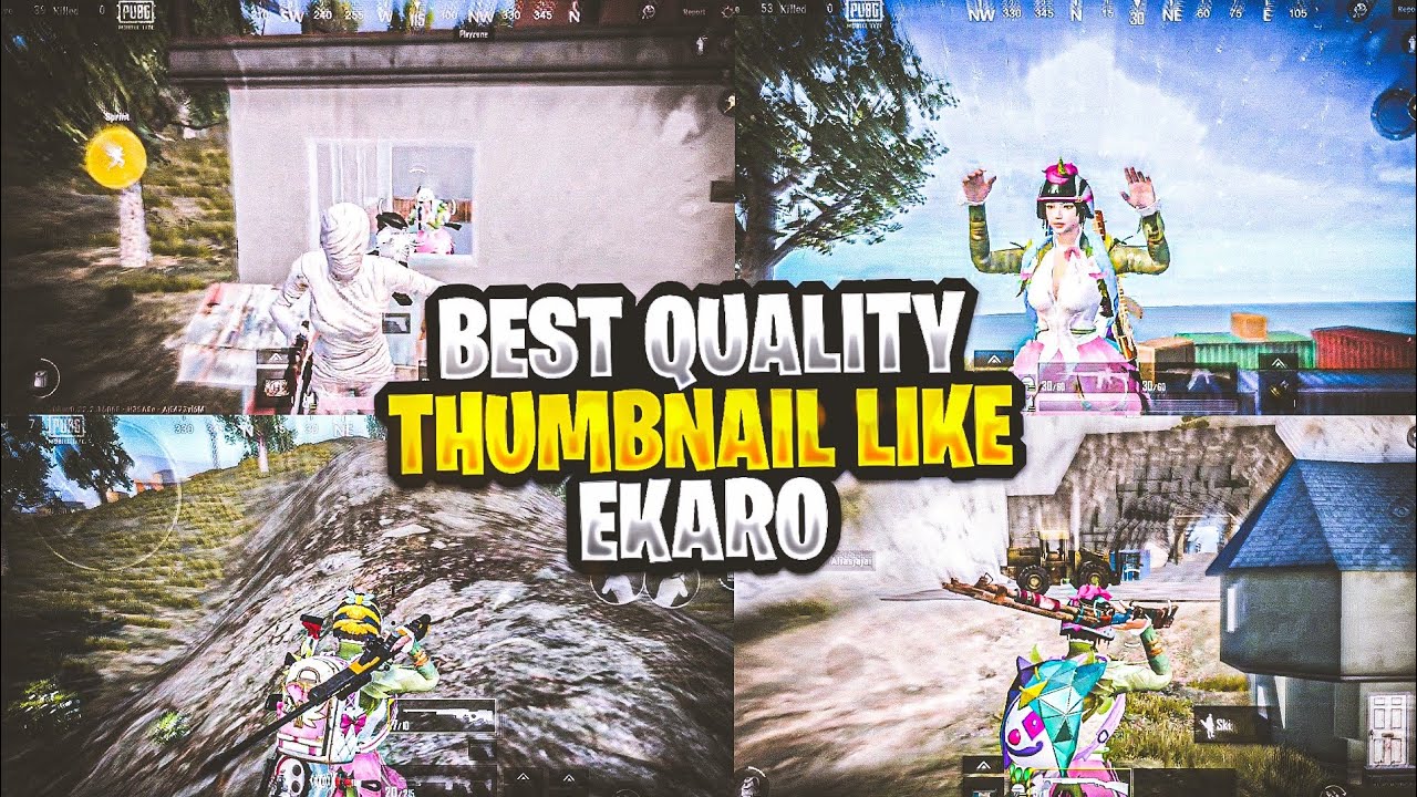 🔥FREE TO USE THUMBNAIL LIKE EKARO😍 || FOR PUBG LITE MONTAGE