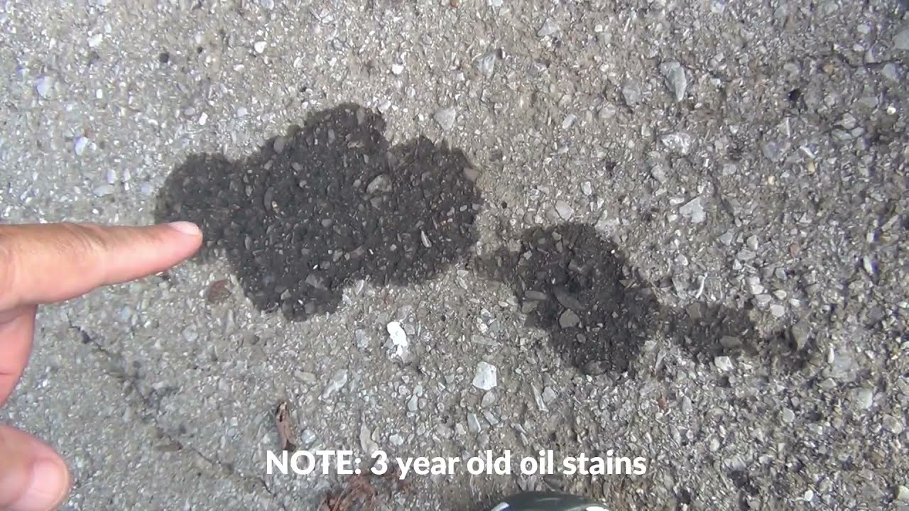 Driveway Stain Removal Using Dawn Degreaser Liquid Detergent