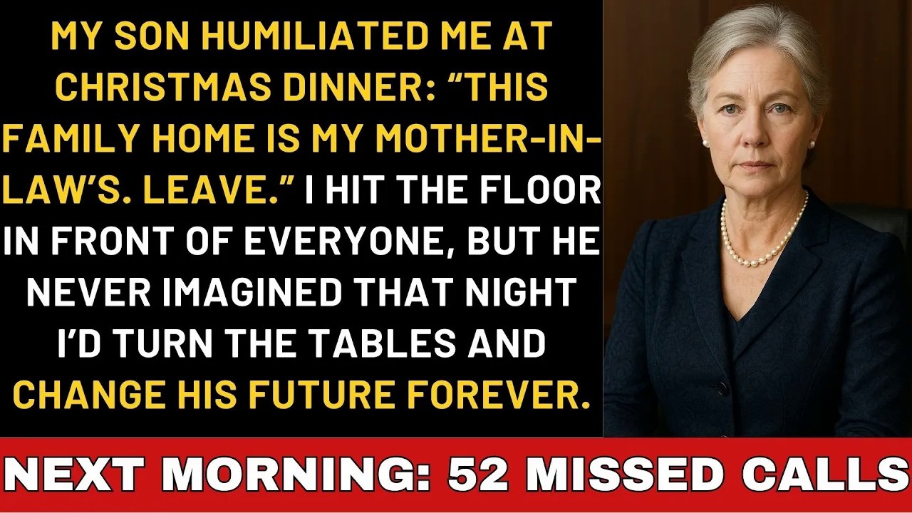 Family betrayal at Christmas dinner My son shoved me and Said, This house belongs to my mother in