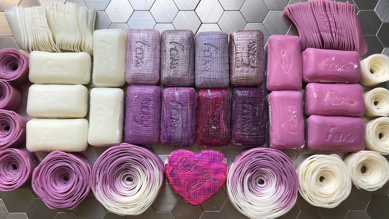 asmr carving colored cubes, soap crunch, breaking soap boxes with starch