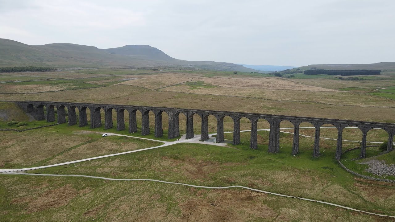 Yorkshire Dales National Park (4K Drone music video). Ribblehead viaduct. Malham Cove. Gordale Scar.
