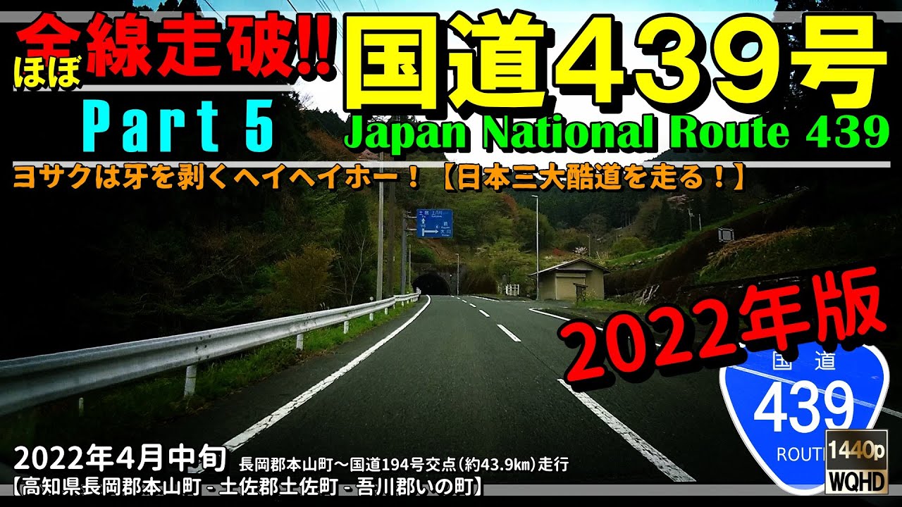 【ほぼ全線走破】かつての面影無き快適なる旅路｜ 国道439号 Part 5（2022年版）｜高知県長岡郡本山町～吾川郡いの町｜2022年4月中旬【車載動画】