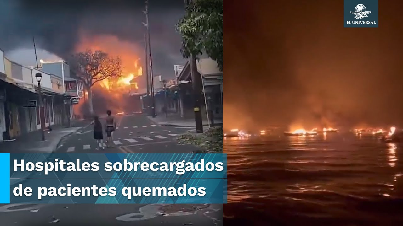 Gente se tira al mar para escapar de los incendios forestales en Hawái