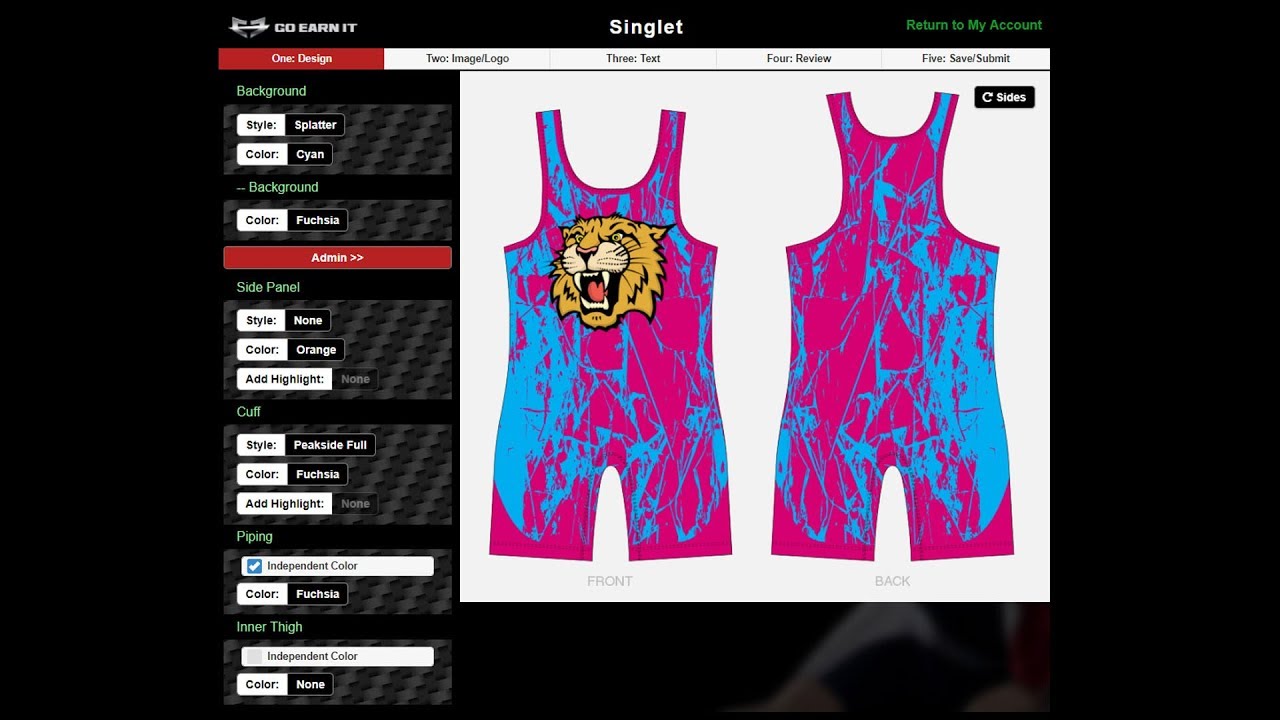 How To Use Go Earn It's Design Builder: Custom Wrestling Singlets and Uniforms