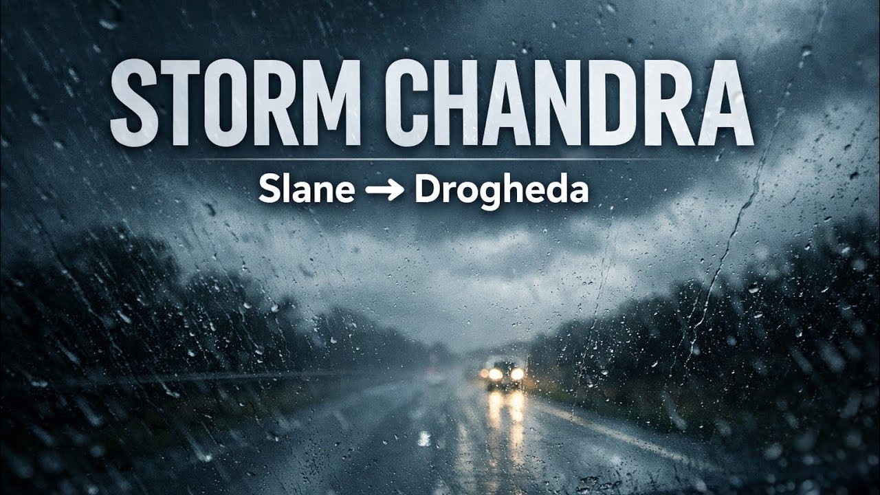 Driving Through Storm Chandra | Slane to Drogheda | Wind, Rain & Irish Roads